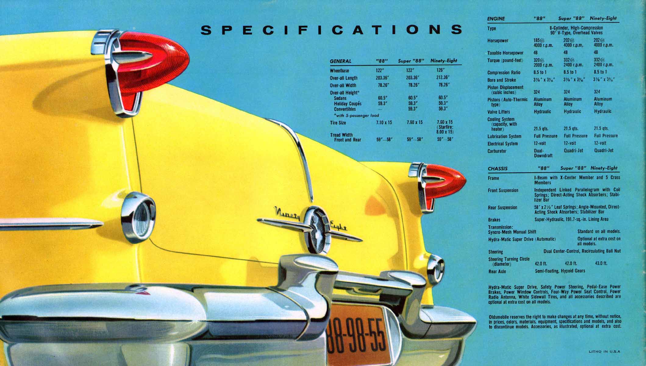 1955 Oldsmobile Motor Cars Brochure Page 10